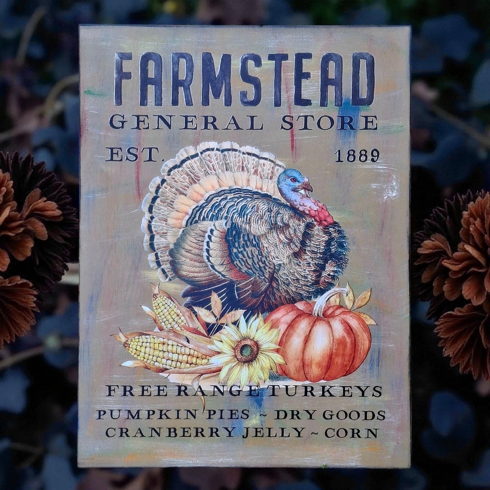 Farmstead General Store Painted Crafted Wood Sign Farmhouse Thanksgiving Decor